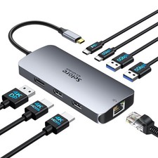 USB C Docking Station Dual Monitor, Selore Docking Station 3 Monitors Triple ...