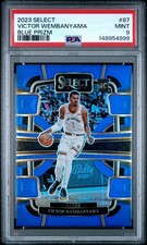 2023 PANINI SELECT BLUE PRIZM #87 VICTOR WEMBANYAMA ROOKIE RC PSA 9