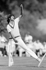Sarfraz Nawaz bowling for Northamptonshire during their John Playe- Old Photo