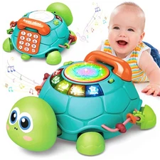 Jyusmile Baby Toys 6 to 12 Months, Musical Turtle Crawling Infant Toys, Early...