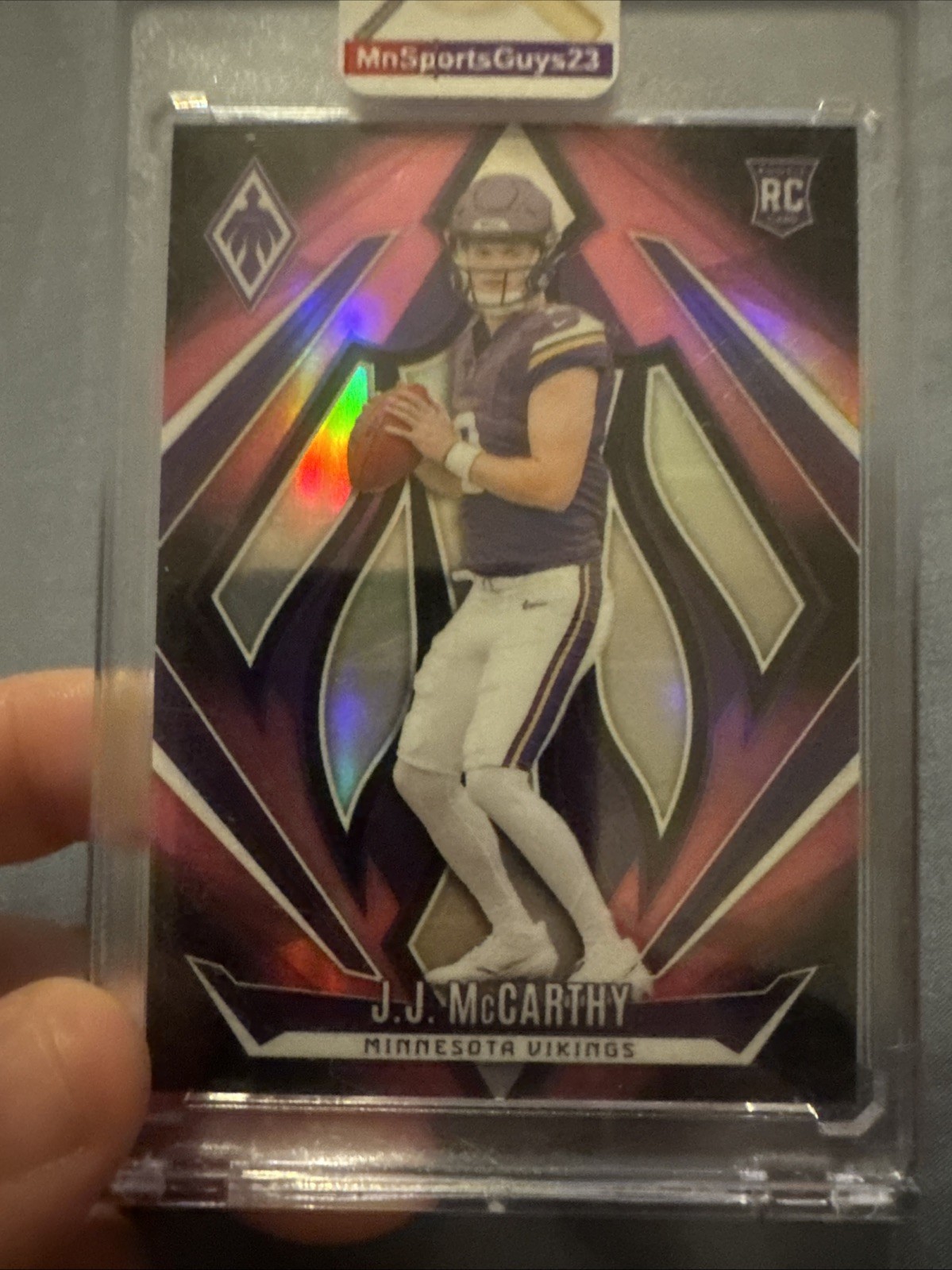 2024 Panini Phoenix J.J. McCarthy #185 Pink Fade Rc Rookie SP SSP #/88 Vikings!