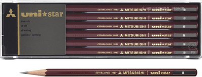 三菱鉛筆 Mitsubishi Pencil Pencil Unistar Hexagonal Standard B Dozen (12 Pieces)