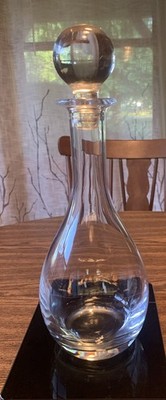 Val Saint Lambert Crystal Decanter With Round Stopper EUC
