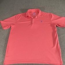 Johnnie-O Polo Shirt Mens Large Pink Prep-Formance Golf Performance Casual