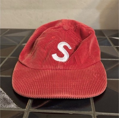 Supreme Red Adjustable S Logo 6-Panel corduroy hat | eBay