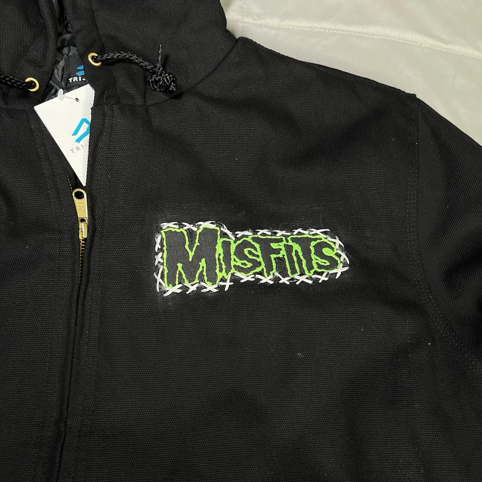 Chaqueta Misfits Hombre Talla Grande PERSONALIZADA Negra Estilo Carhartt Punk Tri Mountain Foto 4 de 4