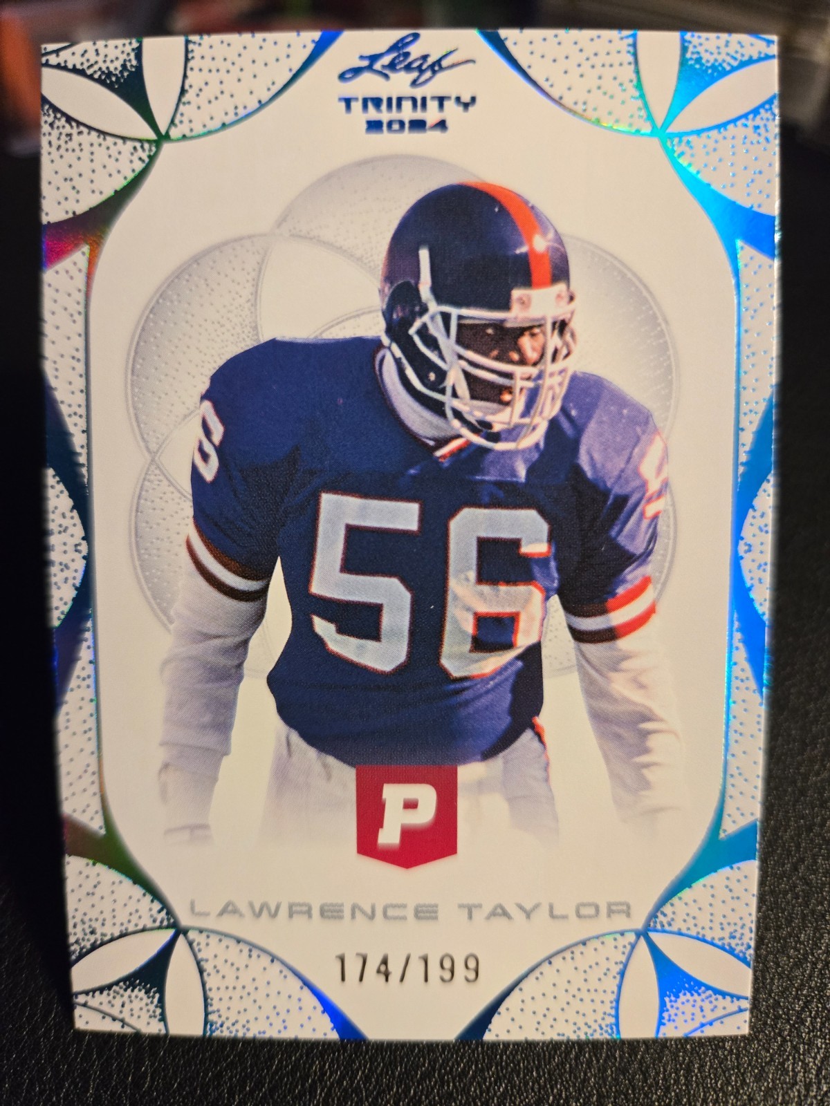 2024 Leaf Trinity Pristine Auction - Lawrence Taylor #68 Platinum Blue Foil /199