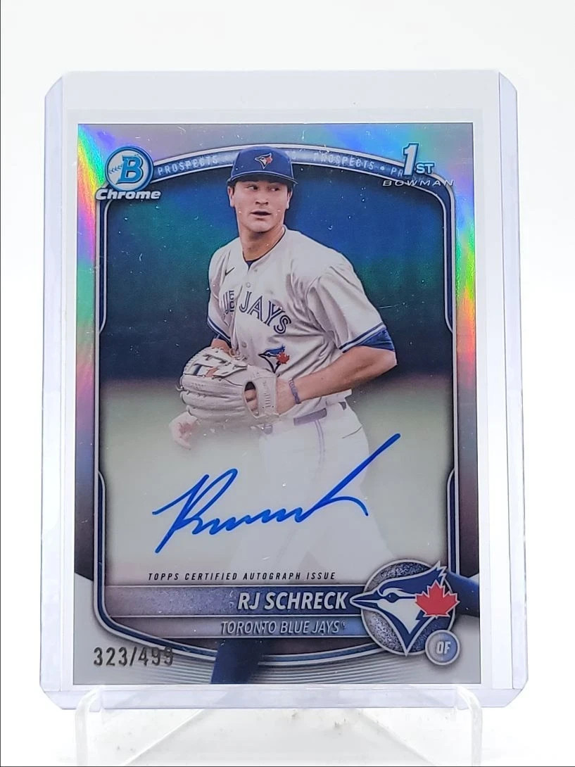 RJ SCHRECK 2025 BOWMAN CHROME 1ST AUTOGRAPH REFRACTOR F AUTO 323/499