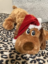 Dan Dee 26  Brown Floppy Puppy Dog Santa Hat Soft Plush Stuffed Toy Christmas