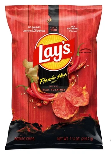 New Limited Lays Flamin Hot Fiery Bold Crispy Red Pepper Potato Chips 8oz
