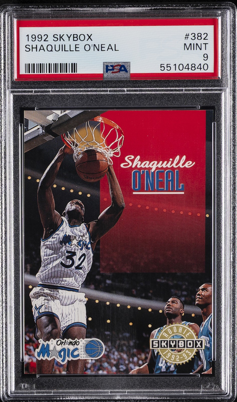 1992 SKYBOX #382 SHAQUILLE O'NEAL ROOKIE RC PSA 9