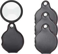 10X Small Magnifying Glass 4 PCS Mini Pocket Magnifier Folding Magnify Glass New