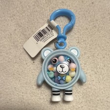 Blue Bear Animal Keychain Plastic with Detachable Keyring