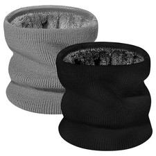Winter Neck Warmer Gaiter for Men Women: 2 Pack Thick Fleece Lined Neck Scarf...