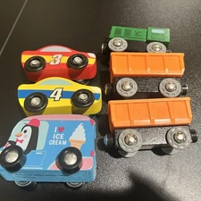 Hape Little Autos:Set Of 3 Toy Vehicles; Ankyo from Target- Set Of 3 Wooden Cars