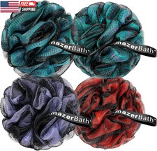 Charcoal Loofah Sponge, Shower Loofah 60G/Pcs - Body Scrubber Loofa Set of 4 - C