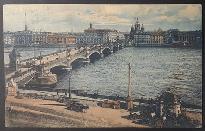 AK Russland St-Petersburg. Nikolai-Brücke 1908 gelaufen