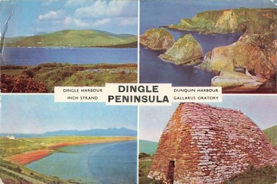 Dingle Peninsula Ireland, Inch Strand Dunquin Harbor Gallarus Oratory Postcard