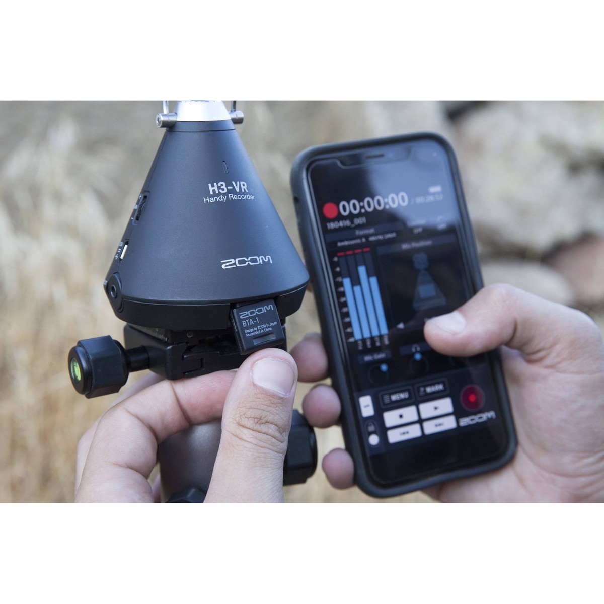 Zoom H3-VR 360° VR Audio Recorder, BTA-1 Bluetooth Adapter, Carry