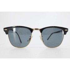 Ray-Ban Clubmaster RB3016 W0365 Black Gold Sunglasses 51-21 145 Made in Italy