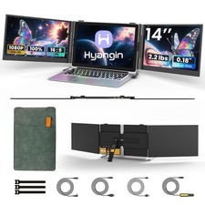 Triple Laptop Screen Extender 14in 1080P FHD USB C S8 PRO Black 3-17 Hyangin LED