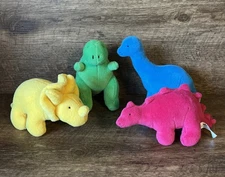 VTG Russ Berrie Plush Dinosaurs T-Rex Triceratops Brontosaurus Stegosaurus NICE!