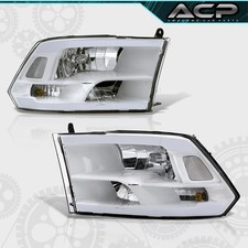 White Led Drl Strip Bar Housing Headlight Headlamp For 09-18 Ram 150025003500