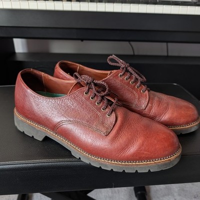 H.S. Trask Bison Leather Oxford Shoes Lug Sole USA Made Men's 11 Narrow