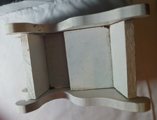 9 x 5 1/2 inch, white, wooden sled toy for dolls, bears or decorations