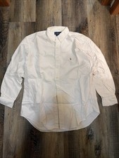 Y2K Polo Ralph Lauren Yarmouth Oxford Dress Shirt Men White 17 1/2-35 Pony