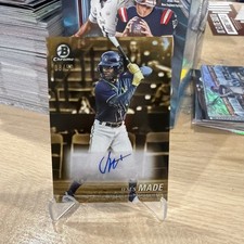 2025 Bowman Draft Jesus Made Achromatic Auto Gold Refractor #/50 Brewers