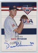2017 USA Baseball Stars & Stripes CNT Signatures /499 David Peterson Auto 0i76