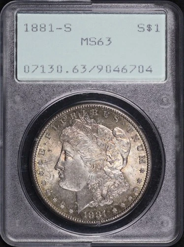 1881-S Morgan Dollar PCGS MS-63 Old Green Rattler Holder Never Submitted To CAC!