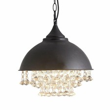 Rustic Industrial Chandelier Crystal Pendant Lighting Ceiling Light Fixture Lamp