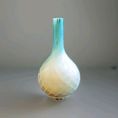 Bud Vase Art Glass Vase  Cased Blue Satin Thomas Webb Art Deco United Kingdom