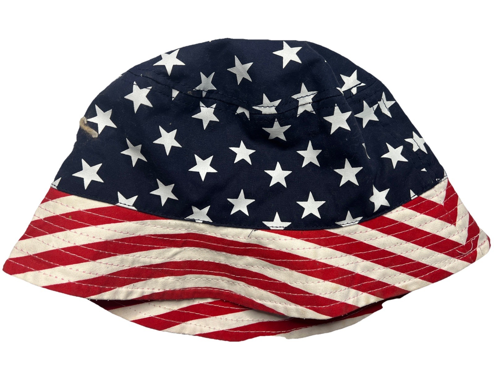 Patriotic USA Flag Cotton Bucket Hat One Size Fits Most for Men & Women-image