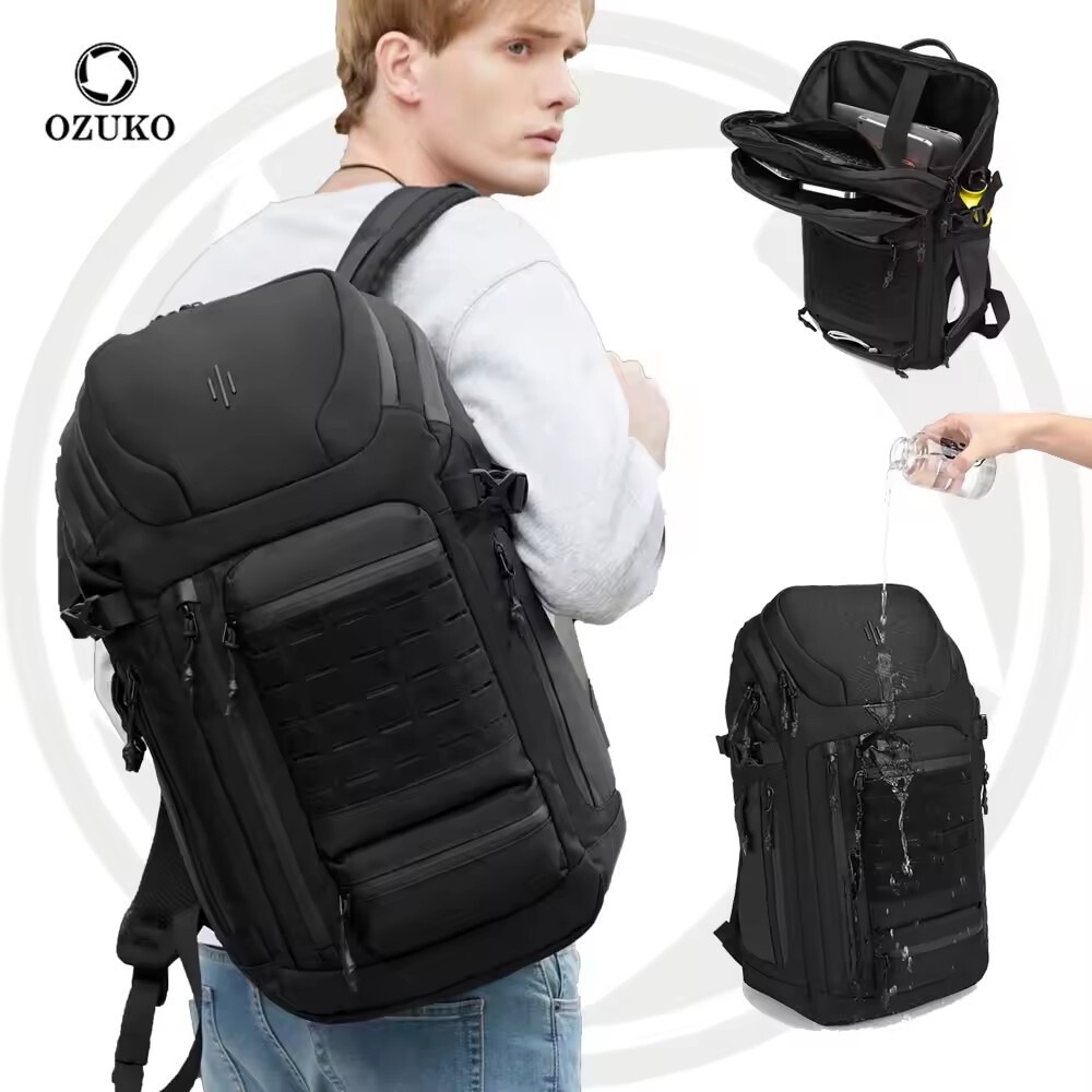 OZUKO Men Business Waterproof laptop Backpack Outdoor Hiking