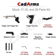 Complete Glock 17 19 26 Gen 1-3 Lower Parts Kit Extended Slide Release Gen 1-3