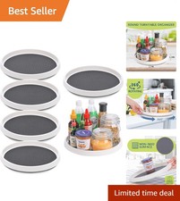 Durable 12-Inch Non-Skid Turntables - Set of 6 for Organized Cabinets  Counters