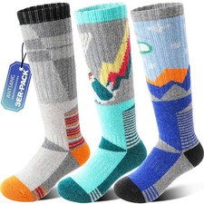 Kids Merino Wool Ski Socks Boys Girls Thermal Thick Warm Winter Cosy...