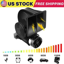 Super Loud Dual Trumpet Train Air Horn 12V System Kit For Car Truck Boat Speaker