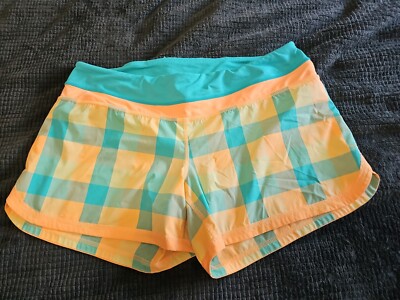 Lululemon Muted Pastel Wet. Dry Warm Lined Running Gym Shorts SZ 10(W32 ×L4.5)