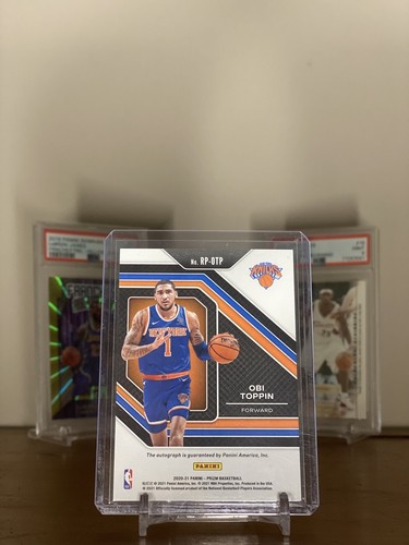 2020-21 Panini Prizm Obi Toppin Rookie Penmanship Auto RC New York Knicks - Picture 2 of 2