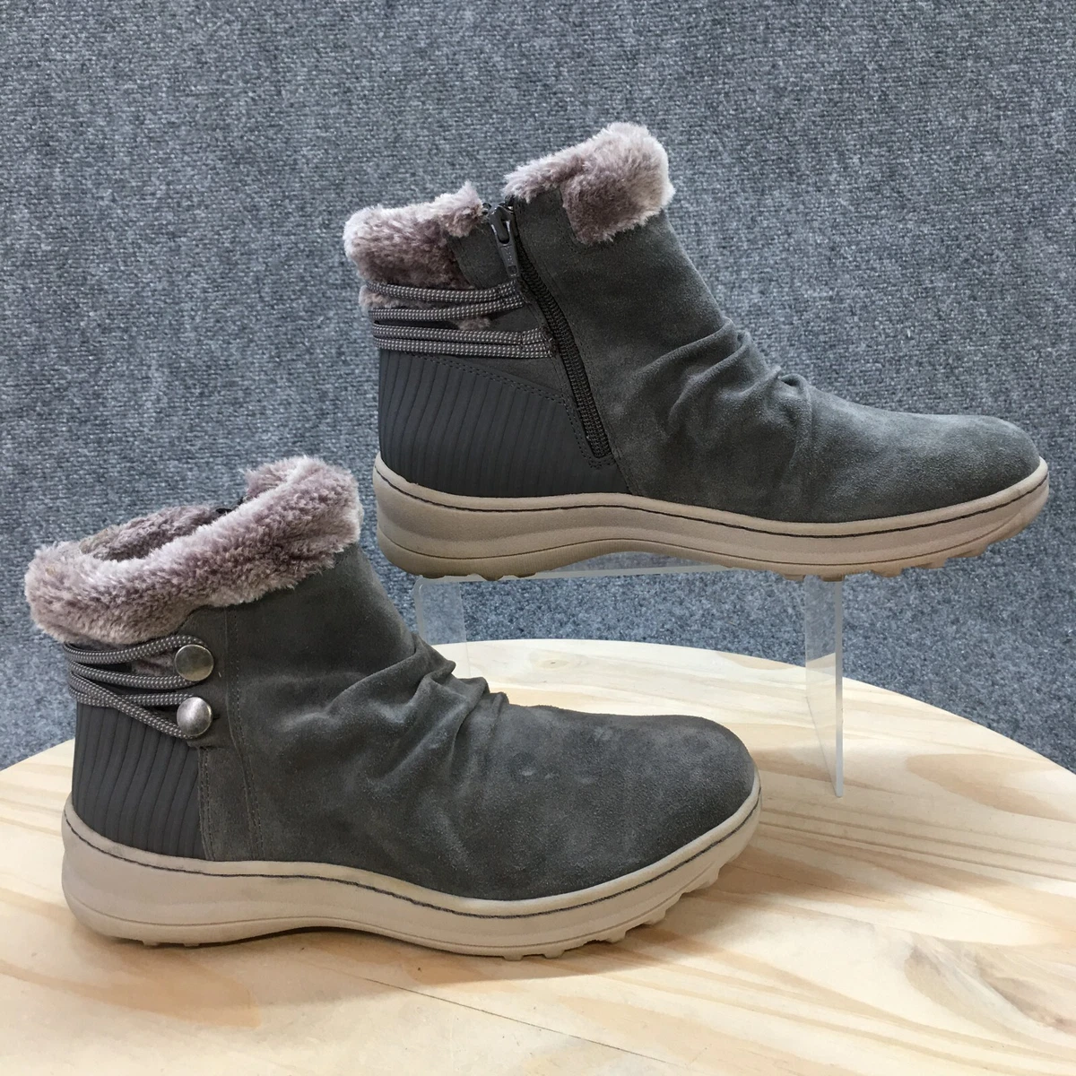 Chaussons D'hiver BareTraps Yaegar à Lacets - Taille US 8.5 Femme - Gris Foncé, Semelle Isolante