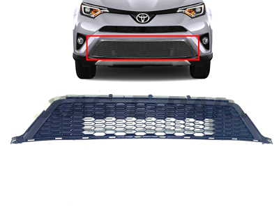 Front Bumper Grille For 2016-2018 Toyota RAV4 LE/XLE - Textured Black Replacement Grille TO1036166