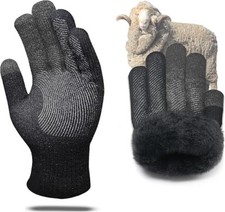 Unisex Winter Warm Touchscreen Gloves Cable Knit Wool Fleece Single Pair 