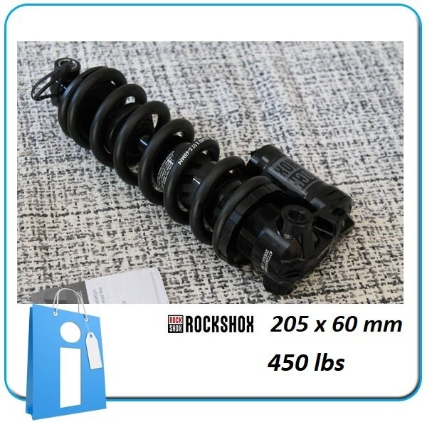 Amortisseur Arrière De VTT 185 Mm / 1000 Lb – Alliage Aluminium, 3 Réglages (verrouillé/ouvert/médian) – Pour VTT, Vélo électrique, Tout-terrain
