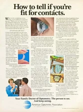 1979 American Optometric Assn PRINT AD How to Tell If You're Fit for Contact