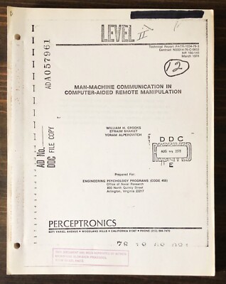 Man-Machine Communication In Computer-Aided Remote Manipulation (1978)