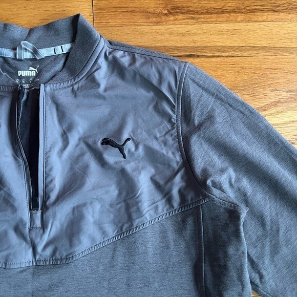 PUMA Half Zip Gray Performance Pullover M - image 4